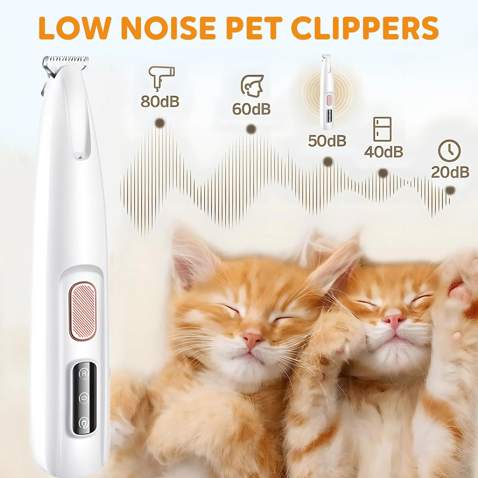 Professional Dog Paw Trimmer with LED Light - Upgraded Electric Grooming Clippers for Dogs and Cats, Waterproof and Low Noise Design with LED Display