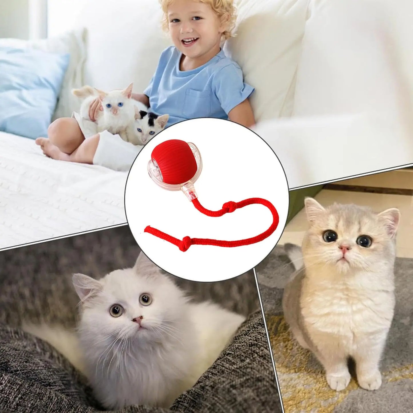 Automated Interactive Cat Toy Ball: Motion-Sensing Electric Ball for Indoor Cats and Dogs, Enhancing Playtime and Physical Activity. Ideal Pet Gift and Accessory.