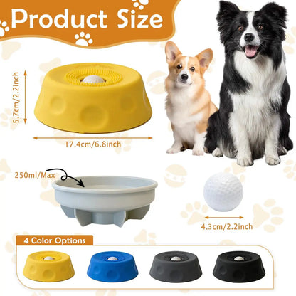 Pawpace Versatile Dog Bowl: Slow Feeder with Lick Ball, Oral Hygiene Features, 8 Suction Cups, and Mess-Free Liquid Treat Enrichment for Pet Lovers