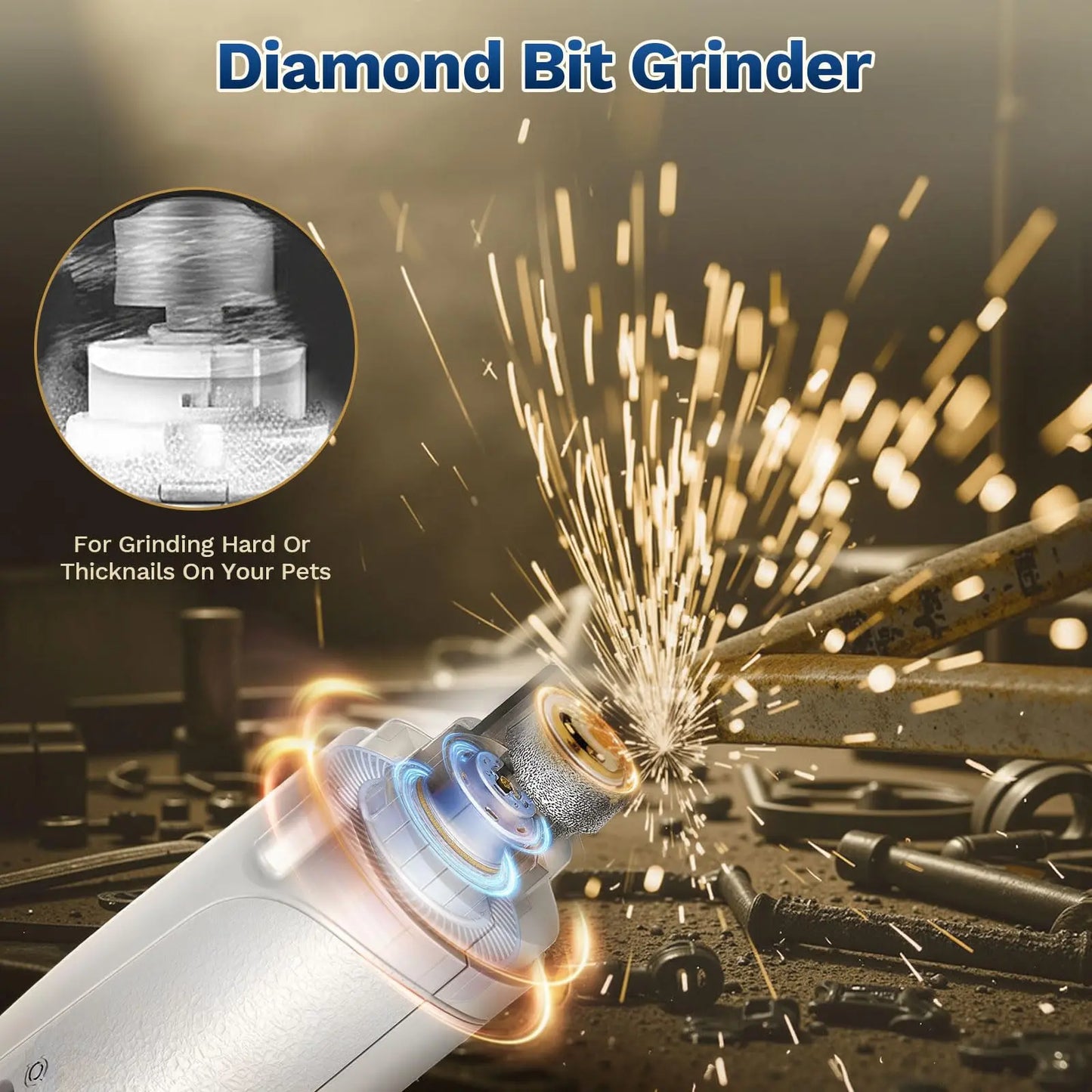 Catpick 2-in-1 Electric Pet Nail Clipper and Grinder with LED Light, Rechargeable and Ultra Quiet Grooming Tool for Dogs and Cats of All Sizes