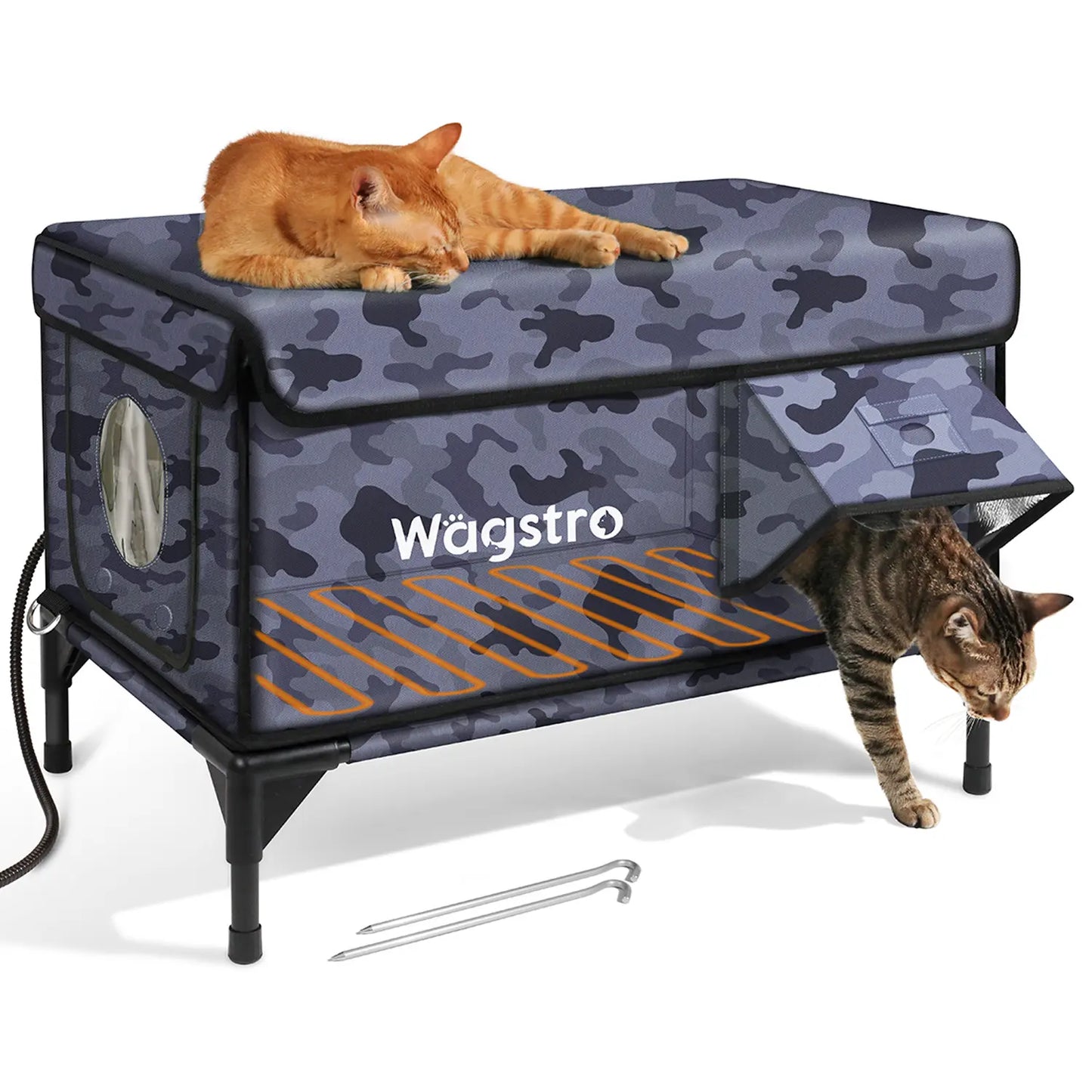 Clawsable Indestructible Heated Outdoor Cat House - 100% Waterproof, Fully Insulated Shelter with Safe Escape Door for Feral Cats and Kittens in Winter