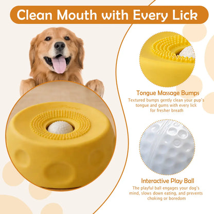 Pawpace Versatile Dog Bowl: Slow Feeder with Lick Ball, Oral Hygiene Features, 8 Suction Cups, and Mess-Free Liquid Treat Enrichment for Pet Lovers
