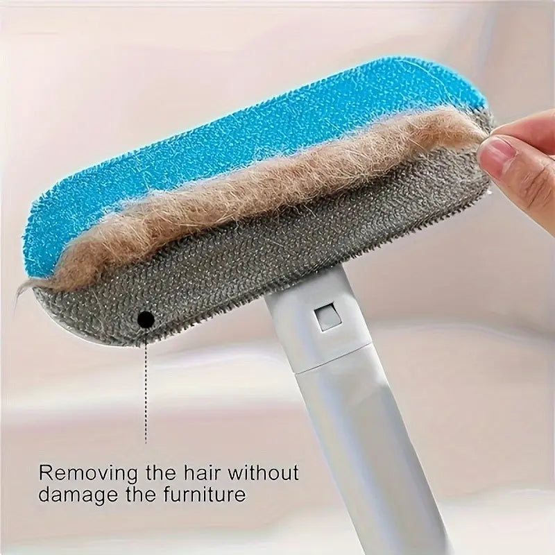 Enhanced Reusable Pet Hair Removal Brush with Extended Handle – Versatile Lint Cleaner for Dog and Cat Fur on Furniture, Bedding, Clothing, and Vehicle Interiors