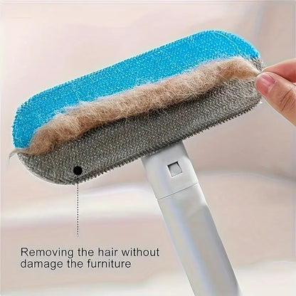 Enhanced Reusable Pet Hair Removal Brush with Extended Handle – Versatile Lint Cleaner for Dog and Cat Fur on Furniture, Bedding, Clothing, and Vehicle Interiors