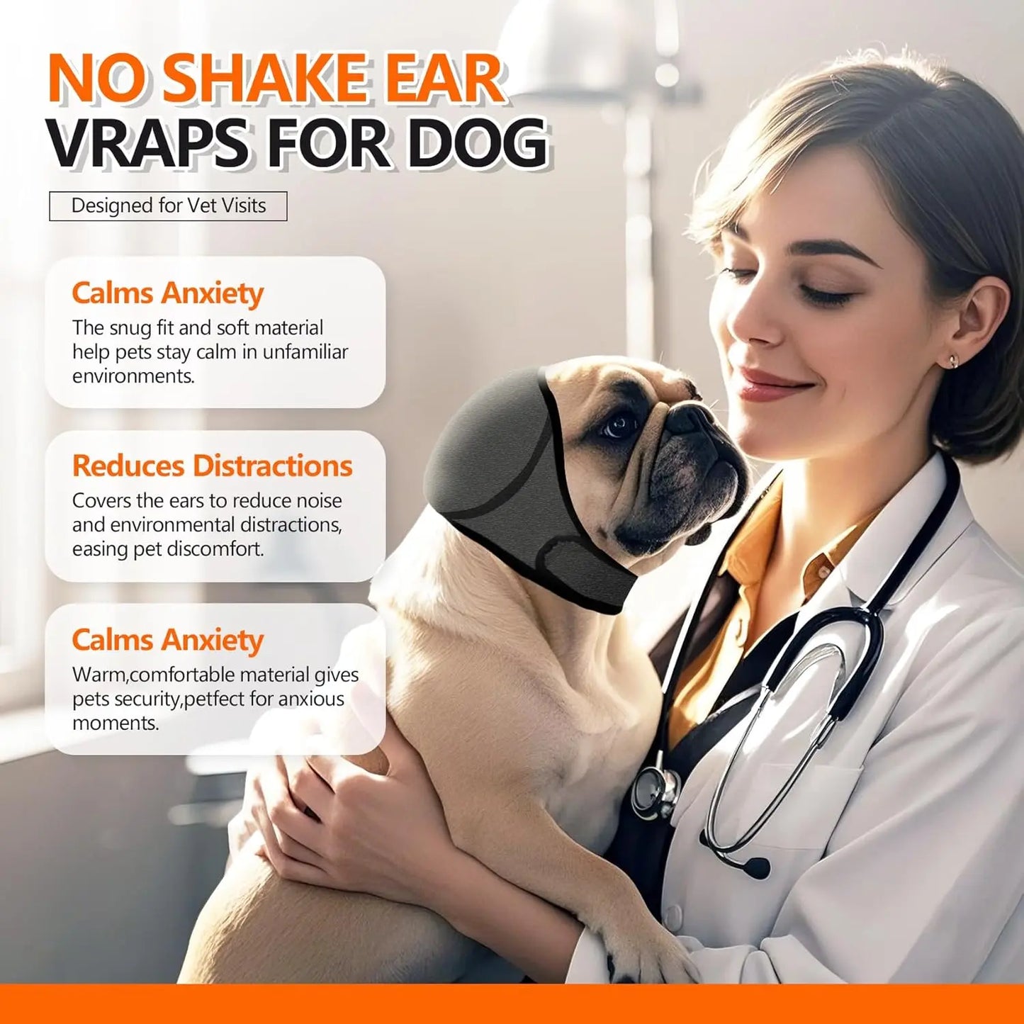 Dog Ear Protection Earmuffs and Bandana Set for Noise Reduction and Hearing Safety - Adjustable, Breathable Soft Material, Perfect for Swimming and Beach Activities