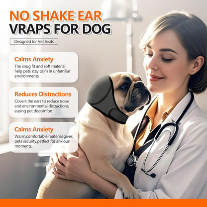 Dog Ear Protection Earmuffs and Bandana Set for Noise Reduction and Hearing Safety - Adjustable, Breathable Soft Material, Perfect for Swimming and Beach Activities