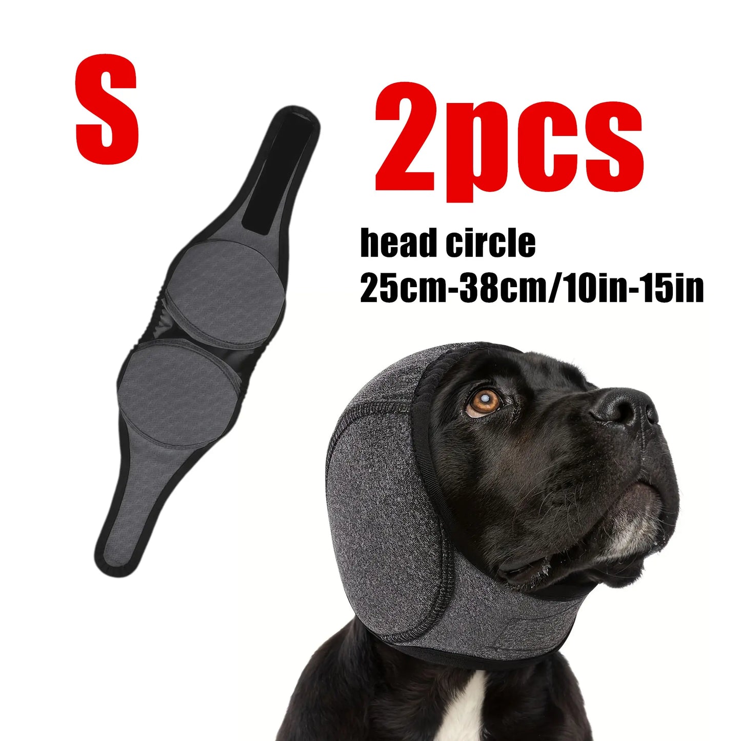 Dog Ear Protection Earmuffs and Bandana Set for Noise Reduction and Hearing Safety - Adjustable, Breathable Soft Material, Perfect for Swimming and Beach Activities