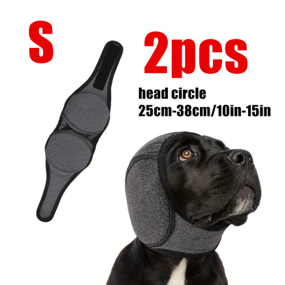 Dog Ear Protection Earmuffs and Bandana Set for Noise Reduction and Hearing Safety - Adjustable, Breathable Soft Material, Perfect for Swimming and Beach Activities