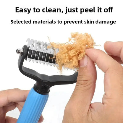 Professional Pet Grooming Tool - Universal Detangling Comb for Dogs, Stainless Steel Double-Sided Design for Efficient Shedding and Matted Hair Removal, Essential for Daily Coat Maintenance.