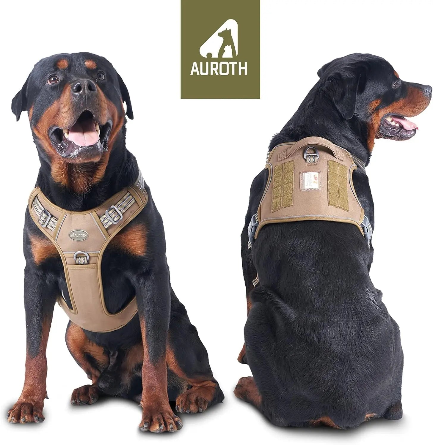 Auroth Tactical Dog Harness - Versatile Walking and Safety Harness for Small to Large Dogs, Durable and Reflective, Adjustable No-Pull Design, Ideal Pet Supplies