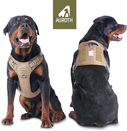 Auroth Tactical Dog Harness - Versatile Walking and Safety Harness for Small to Large Dogs, Durable and Reflective, Adjustable No-Pull Design, Ideal Pet Supplies
