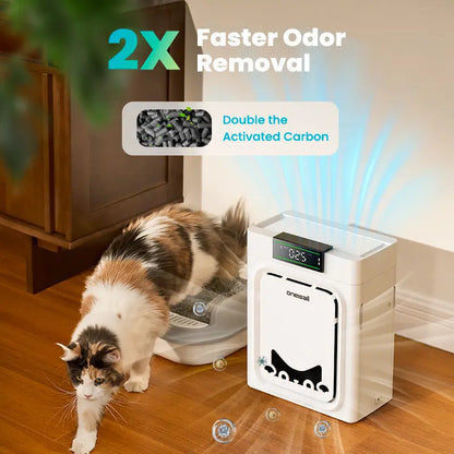 Oneisall Air Purifier for Homes with Pets, 3-in-1 Washable HEPA Filter, Dual-Sided Design with 200g Activated Carbon, Pet-Friendly Features for Allergen Relief and Odor Elimination