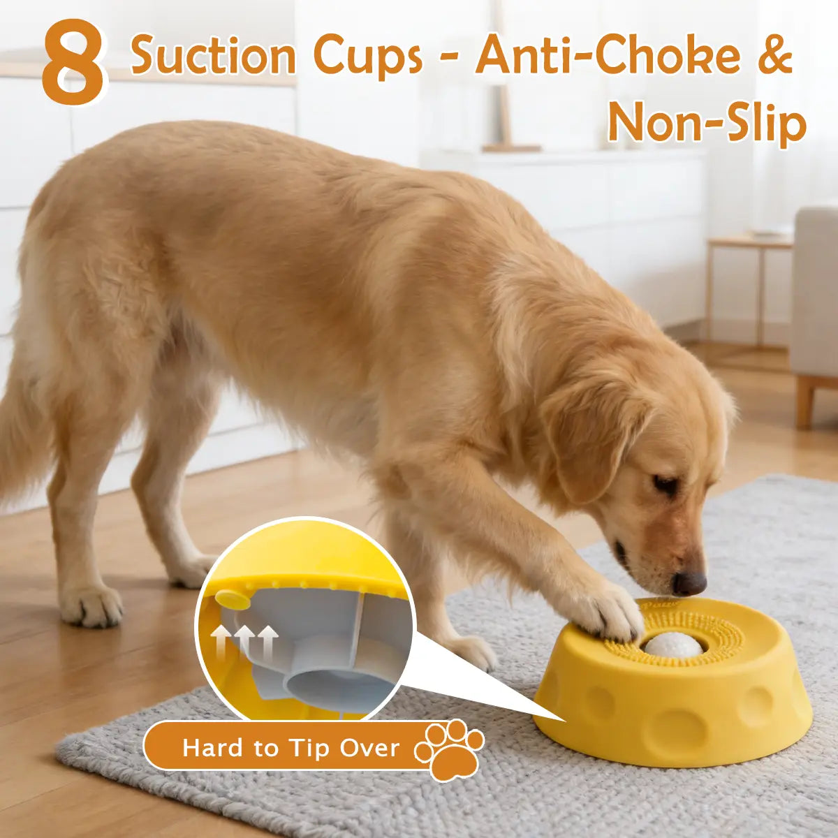 Pawpace Versatile Dog Bowl: Slow Feeder with Lick Ball, Oral Hygiene Features, 8 Suction Cups, and Mess-Free Liquid Treat Enrichment for Pet Lovers