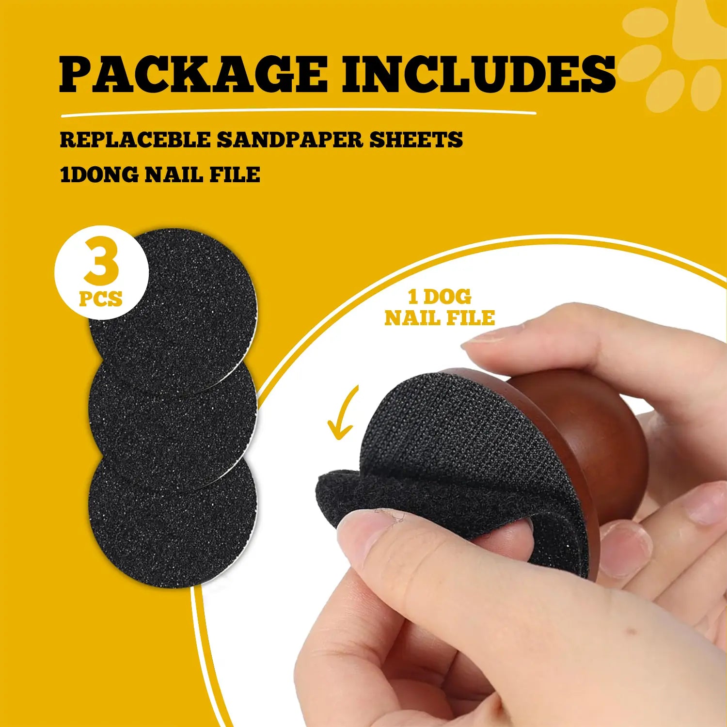 Pet Nail Care File Set - Includes 3 Replaceable Sheets and Ergonomic Wooden Handle for Stress-Free Grooming of Dogs and Cats