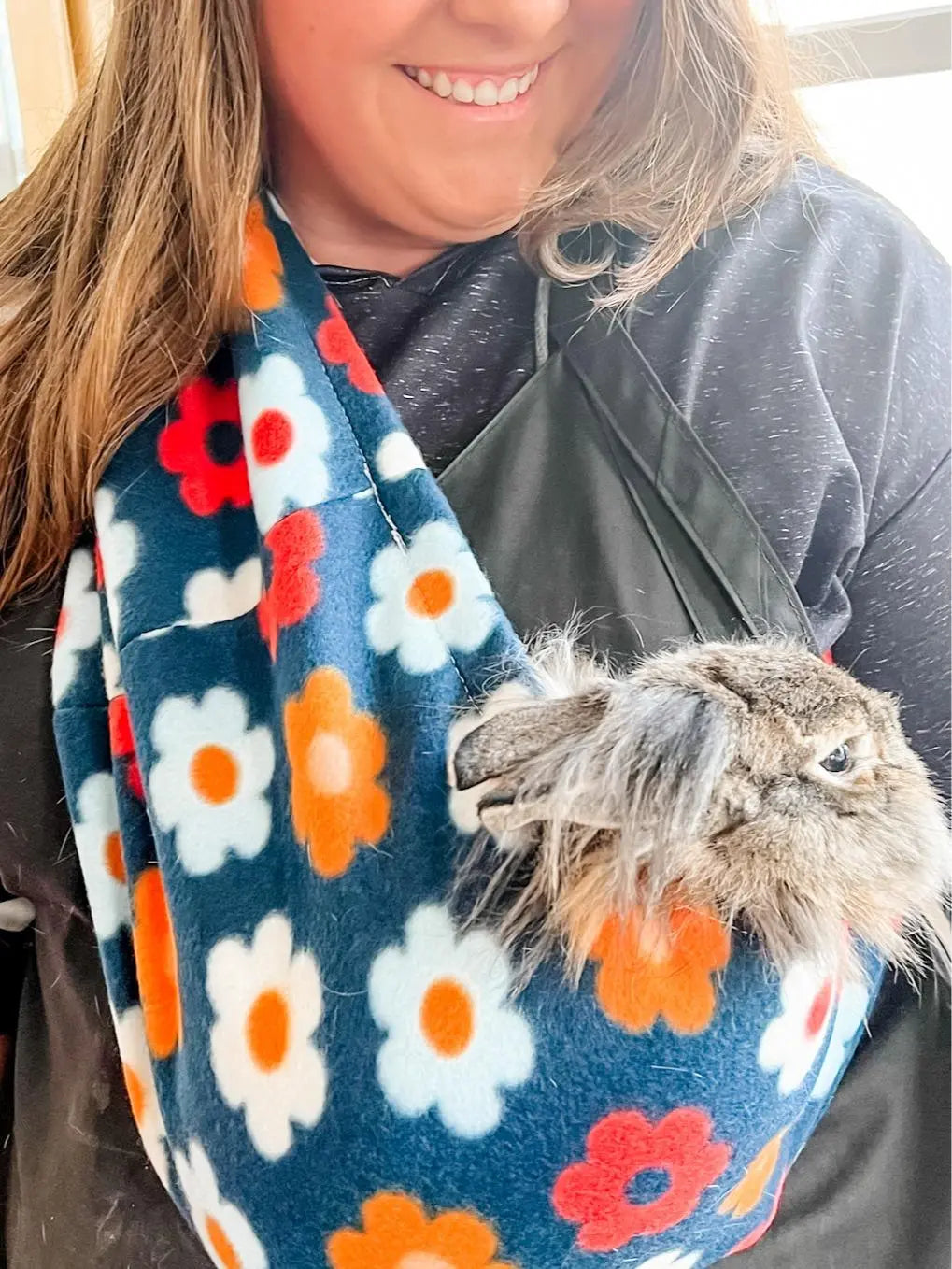 Duke's Digs XL Critter Cuddler: Premium Handmade Animal Carrier and Bonding Sling for Small to Medium Pets, Machine Washable and Dryer Safe