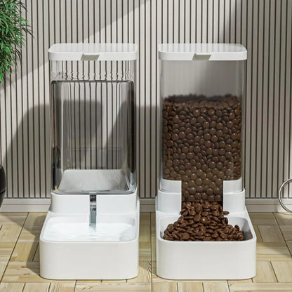 Summer Transparent Large Capacity Automatic Pet Feeder and Water Dispenser for Dogs and Cats