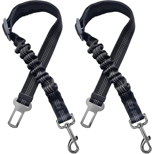 2-Pack Adjustable Pet Seatbelts for Dogs and Cats - Vehicle Headrest Restraint Harness, Safety Leads, USA Stock, Ships Tomorrow