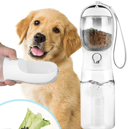 3-in-1 Portable Pet Water Bottle - 20oz Leak-Proof Container with Integrated Poop Bag Dispenser, Perfect for Travel, Hiking, and Outdoor Activities