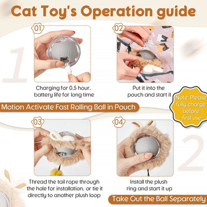 Interactive Cat Toy: Hide and Seek Game Mat with Automated Rolling Ball for Endless Indoor Fun