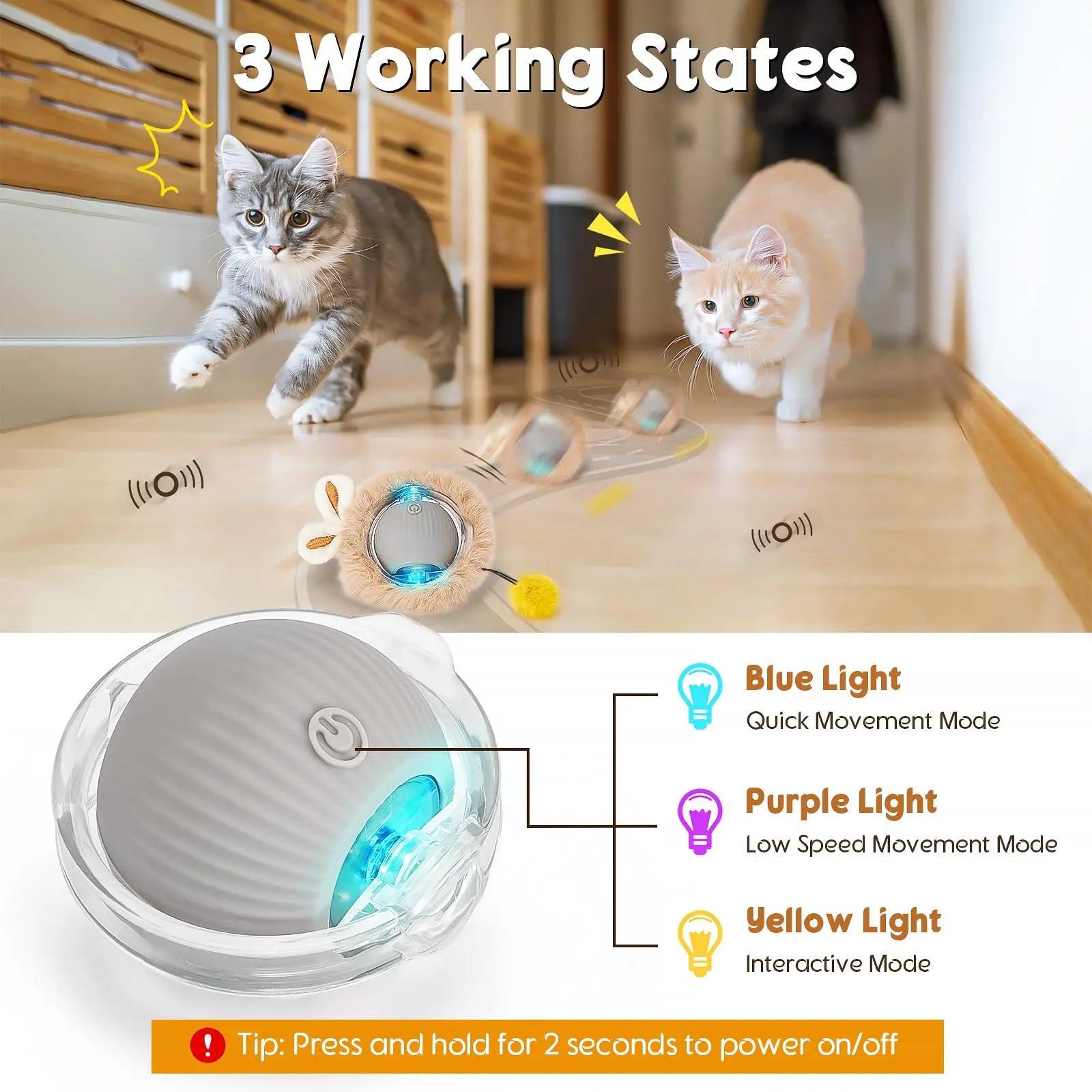 Interactive Cat Toy: Hide and Seek Game Mat with Automated Rolling Ball for Endless Indoor Fun