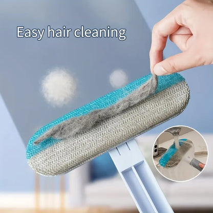 Enhanced Reusable Pet Hair Removal Brush with Extended Handle – Versatile Lint Cleaner for Dog and Cat Fur on Furniture, Bedding, Clothing, and Vehicle Interiors