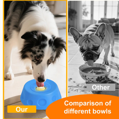 3-in-1 Suction Slow Feeder Dog Bowl with No-Spill Licking Mat, Integrated Treat Ball, and Cleaning Brush - Interactive Anti-Slip Design for Yogurt, Peanut Butter, and Liquid Treats