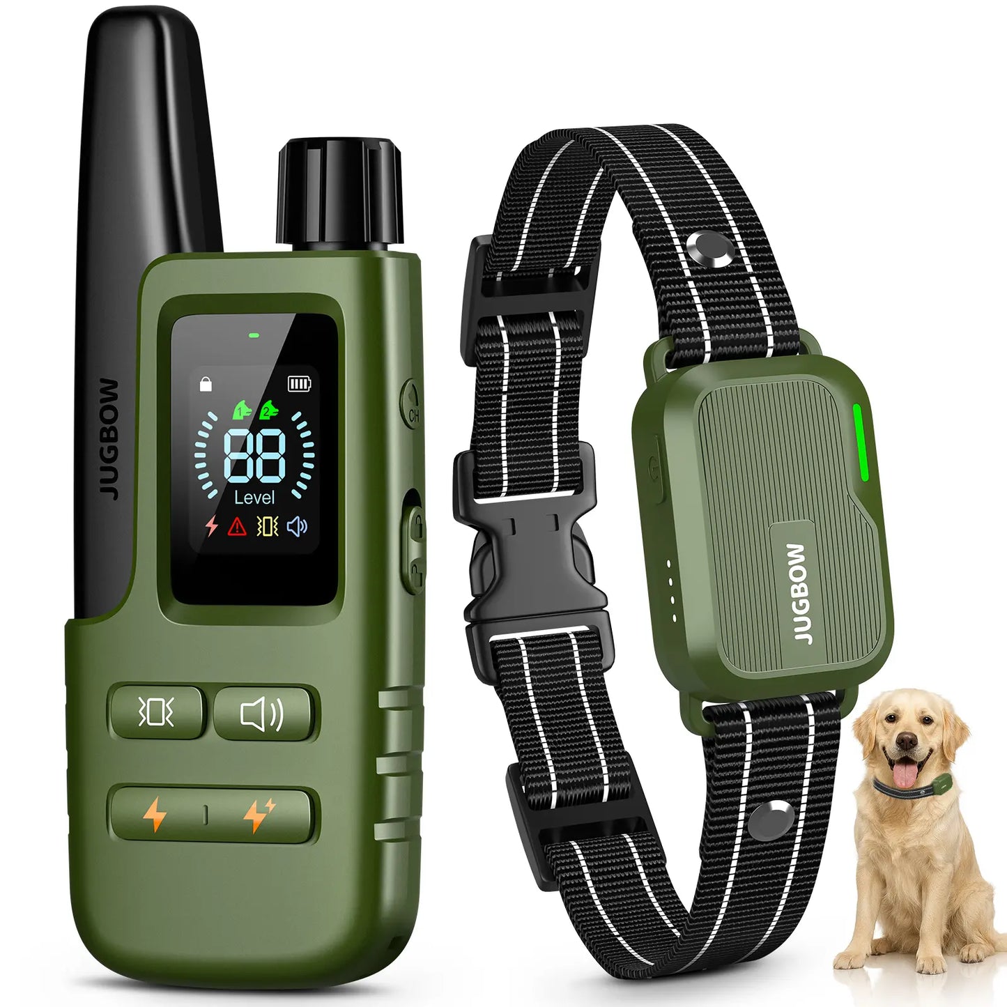JUGBOW Remote Dog Training Collar - 4500FT Range, IPX8 Waterproof, 4 Training Modes, Rechargeable E-Collar for Behavior Correction