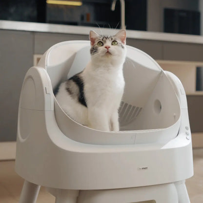 Petpivot Autoscooper 11 Open-Top Self-Cleaning Cat Litter Box with Odor-Free Waste Disposal and Included Trash Bags
