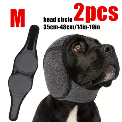 Dog Ear Protection Earmuffs and Bandana Set for Noise Reduction and Hearing Safety - Adjustable, Breathable Soft Material, Perfect for Swimming and Beach Activities