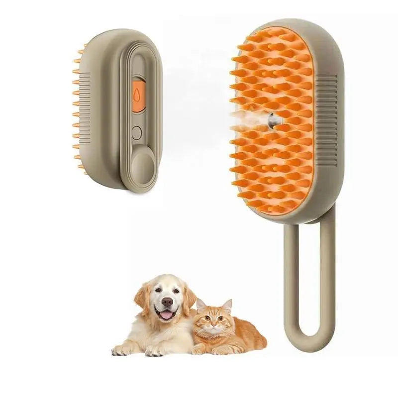 3-in-1 Pet Steam Brush and Hair Remover for Cats and Dogs - Adjustable Grooming Comb with Steam Technology for Efficient Fur Removal