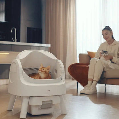 Petpivot Autoscooper 11 Open-Top Self-Cleaning Cat Litter Box with Odor-Free Waste Disposal and Included Trash Bags