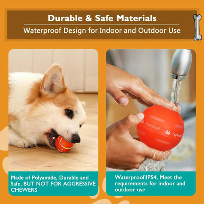 Interactive Motion-Activated Dog Ball - Durable USB Rechargeable Toy for Small, Medium, and Large Dogs