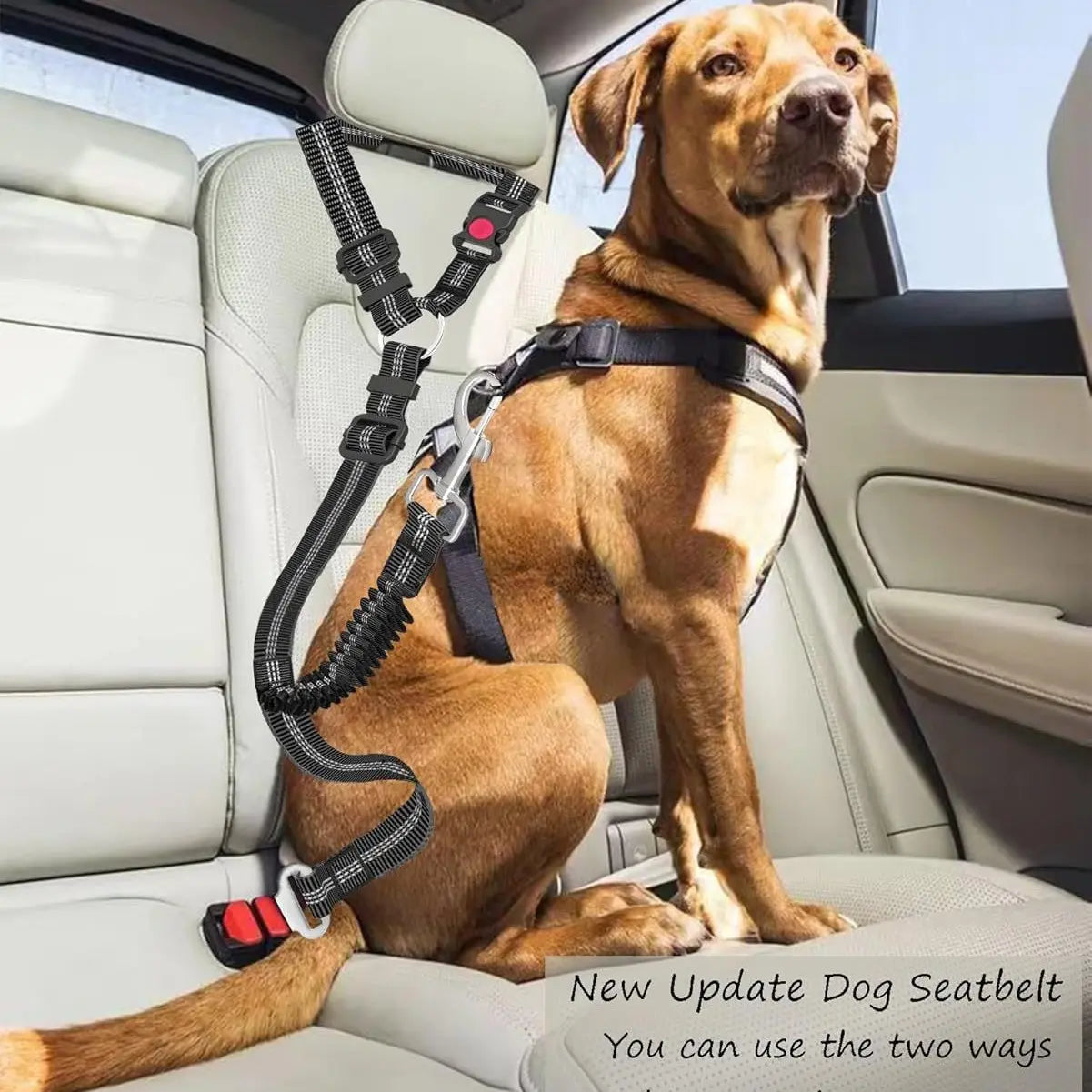 2-Pack Adjustable Pet Seatbelts for Dogs and Cats - Vehicle Headrest Restraint Harness, Safety Leads, USA Stock, Ships Tomorrow