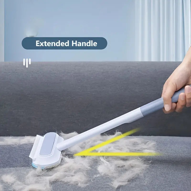 Enhanced Reusable Pet Hair Removal Brush with Extended Handle – Versatile Lint Cleaner for Dog and Cat Fur on Furniture, Bedding, Clothing, and Vehicle Interiors