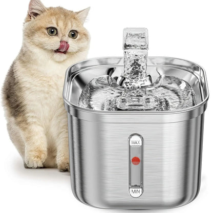 2.2L Automatic Pet Water Fountain and Stainless Steel Dog and Cat Water Dispenser