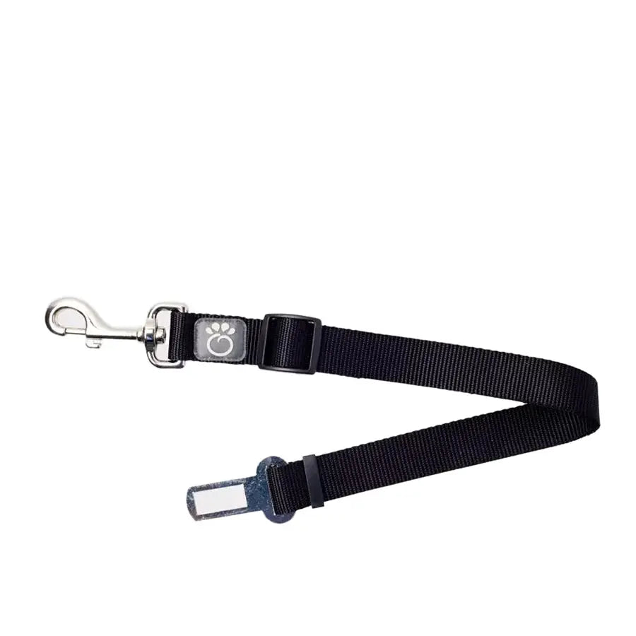 Pet Seat Belt Tether (Black) Compatible with Standard Automobile Buckles