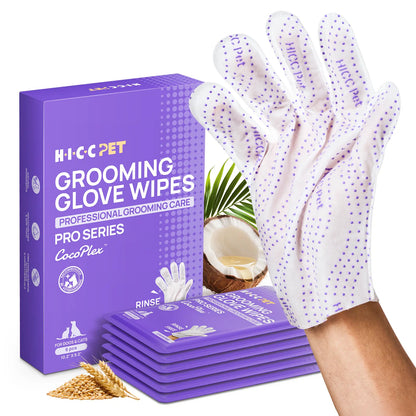 HICC PET Hypoallergenic Disposable Dog Grooming Wipes (20 Count) - Natural No-Rinse Formula with Fermented Oils for Hair Removal, Deodorizing, Skin Moisture, and Paw Care for Outdoor Use