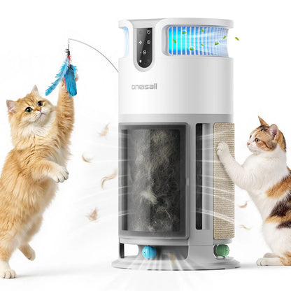 Oneisall Air Purifier for Homes with Pets, 3-in-1 Washable HEPA Filter, Dual-Sided Design with 200g Activated Carbon, Pet-Friendly Features for Allergen Relief and Odor Elimination
