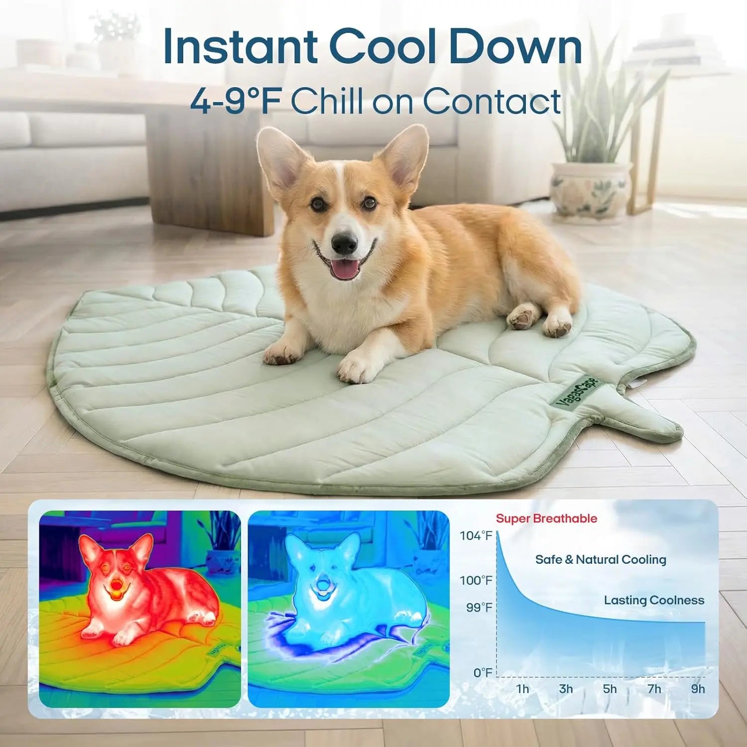 Vagascape Eco-Friendly Cooling Mat for Large Dogs and Cats - Portable, Machine Washable, Durable Pet Cooling Pad for Indoor and Outdoor Use
