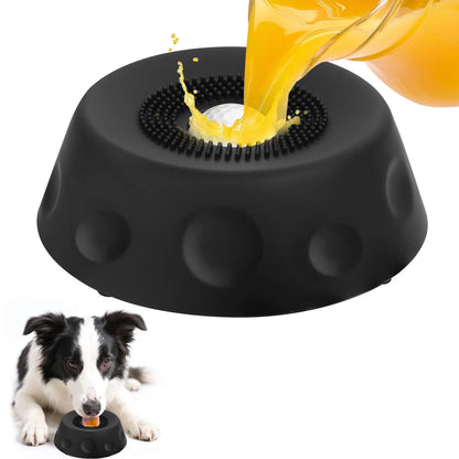 3-in-1 Suction Slow Feeder Dog Bowl with No-Spill Licking Mat, Integrated Treat Ball, and Cleaning Brush - Interactive Anti-Slip Design for Yogurt, Peanut Butter, and Liquid Treats
