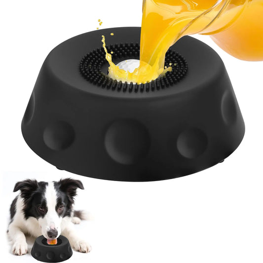 3-in-1 Suction Slow Feeder Dog Bowl with No-Spill Licking Mat, Integrated Treat Ball, and Cleaning Brush - Interactive Anti-Slip Design for Yogurt, Peanut Butter, and Liquid Treats