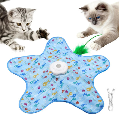 Interactive Rechargeable Feather Hunting Toy for Cats - Automatic Hide and Seek Indoor Exercise and Boredom Relief for All Breeds