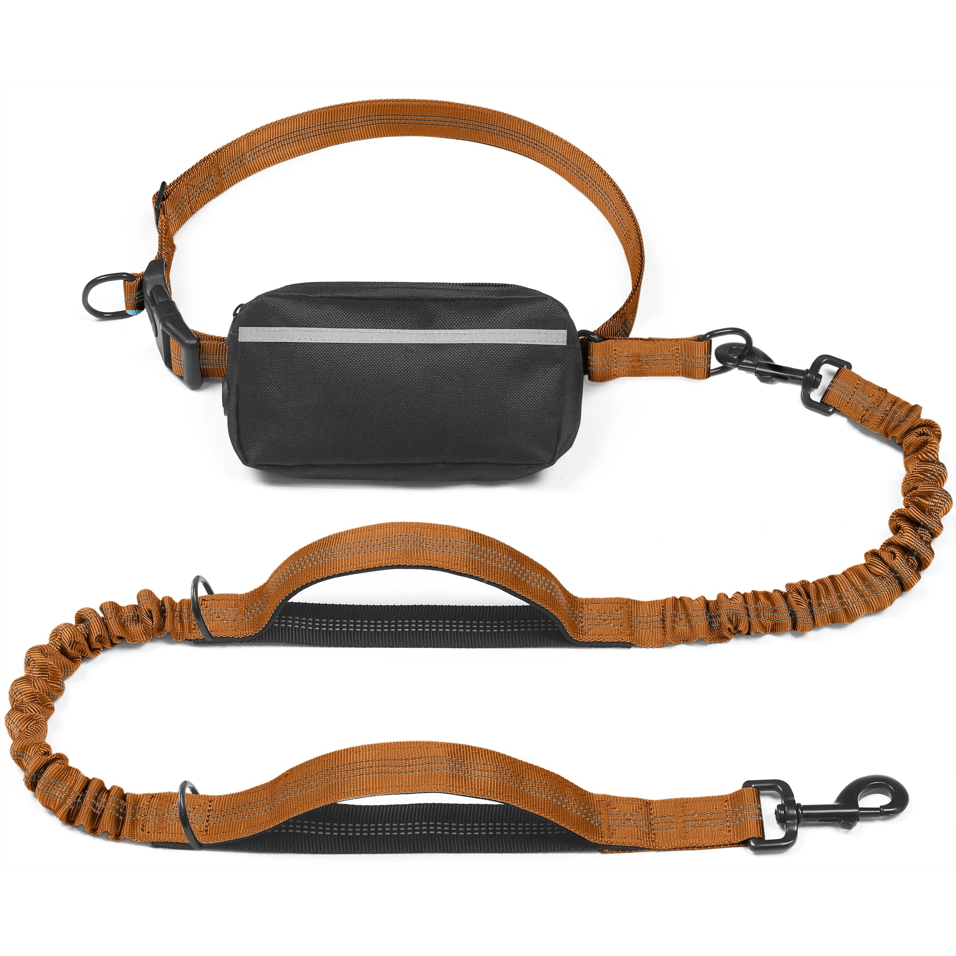 Iyoshop Hands-Free Dog Leash with Zipper Pouch, Dual Padded Handles, and Durable Bungee for Walking, Jogging, and Running
