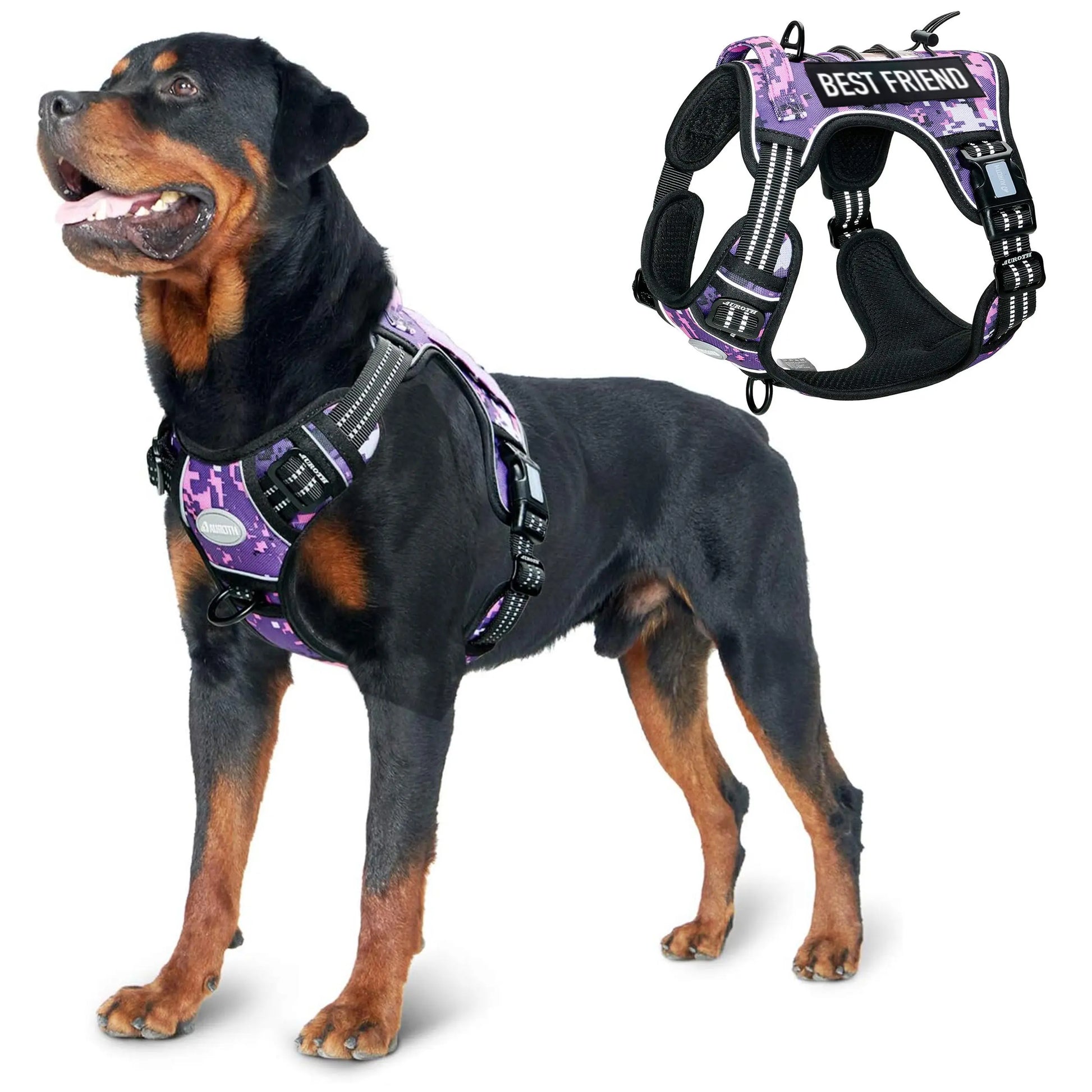 Auroth Tactical Dog Harness - Versatile Walking and Safety Harness for Small to Large Dogs, Durable and Reflective, Adjustable No-Pull Design, Ideal Pet Supplies