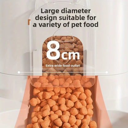 Cat Water Dispenser with Integrated Food Basin - Battery-Free, Modern White Design for Easy Cleaning and Hydration, Ideal for Small Dogs, Durable and Sturdy Pet Hydration Solution