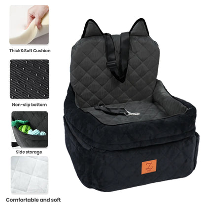 Zvrpet Fully Detachable and Washable Memory Foam Dog Car Seat with Adjustable Straps and Anti-Slip Bottom for SUV Back Seat Pet Bed