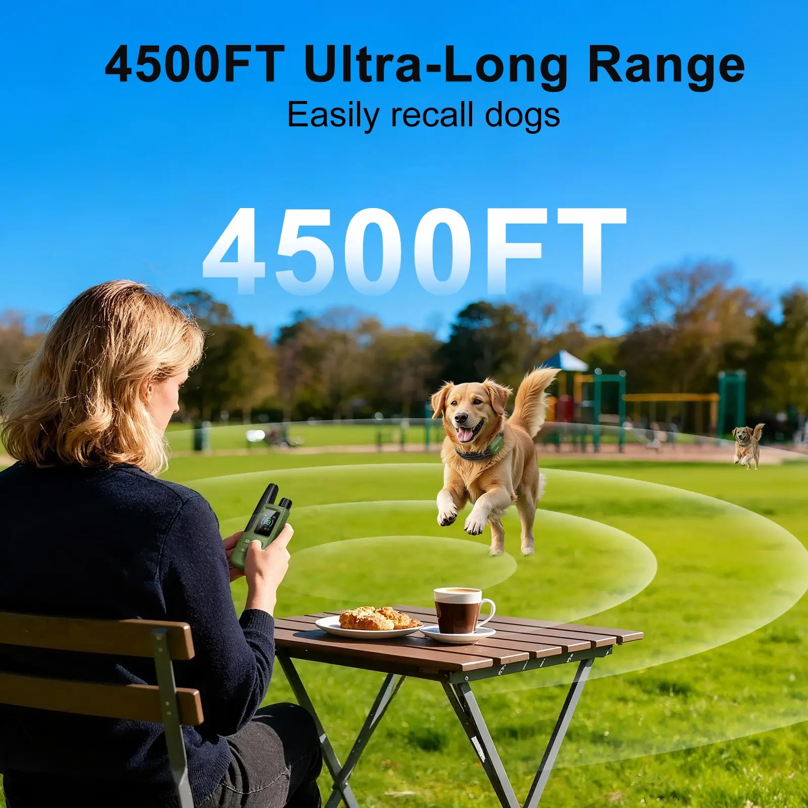 JUGBOW Remote Dog Training Collar - 4500FT Range, IPX8 Waterproof, 4 Training Modes, Rechargeable E-Collar for Behavior Correction