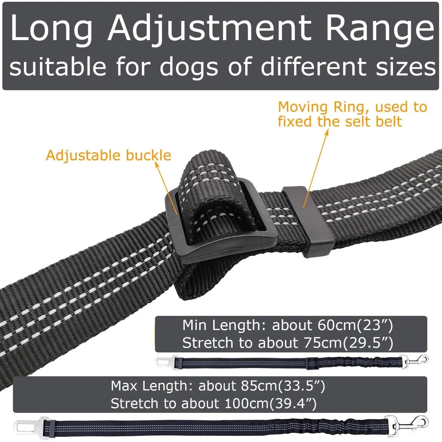 2-Pack Adjustable Pet Seatbelts for Dogs and Cats - Vehicle Headrest Restraint Harness, Safety Leads, USA Stock, Ships Tomorrow