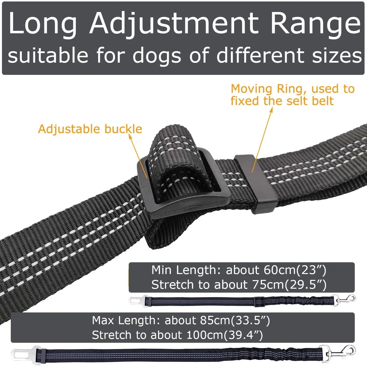 2-Pack Adjustable Pet Seatbelts for Dogs and Cats - Vehicle Headrest Restraint Harness, Safety Leads, USA Stock, Ships Tomorrow
