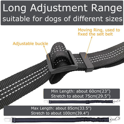 2-Pack Adjustable Pet Seatbelts for Dogs and Cats - Vehicle Headrest Restraint Harness, Safety Leads, USA Stock, Ships Tomorrow